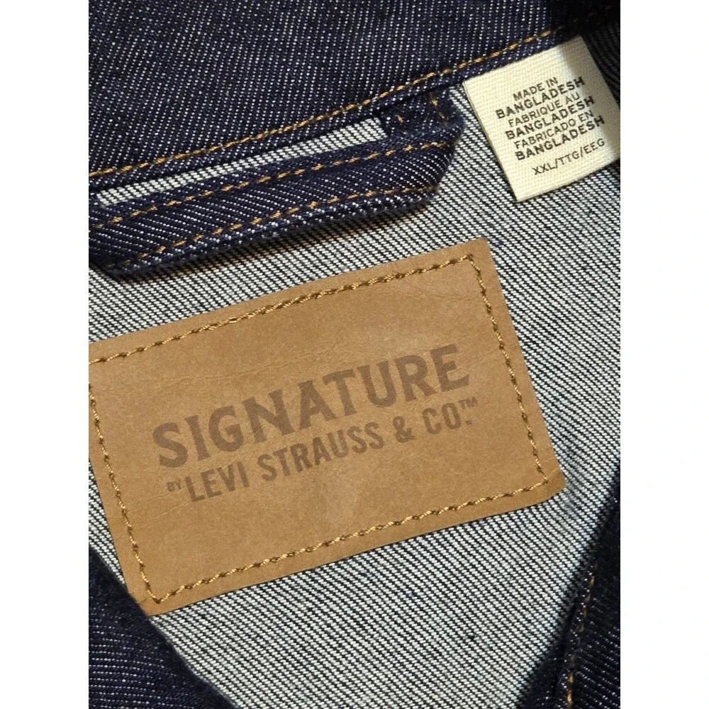 Levi Strauss & Co Signature Denim Trucker Jacket Size 2XL Dark Blue